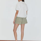 Deiji Studios Micro Pocket Short in Stone Green – back view | Peggy Concept Store