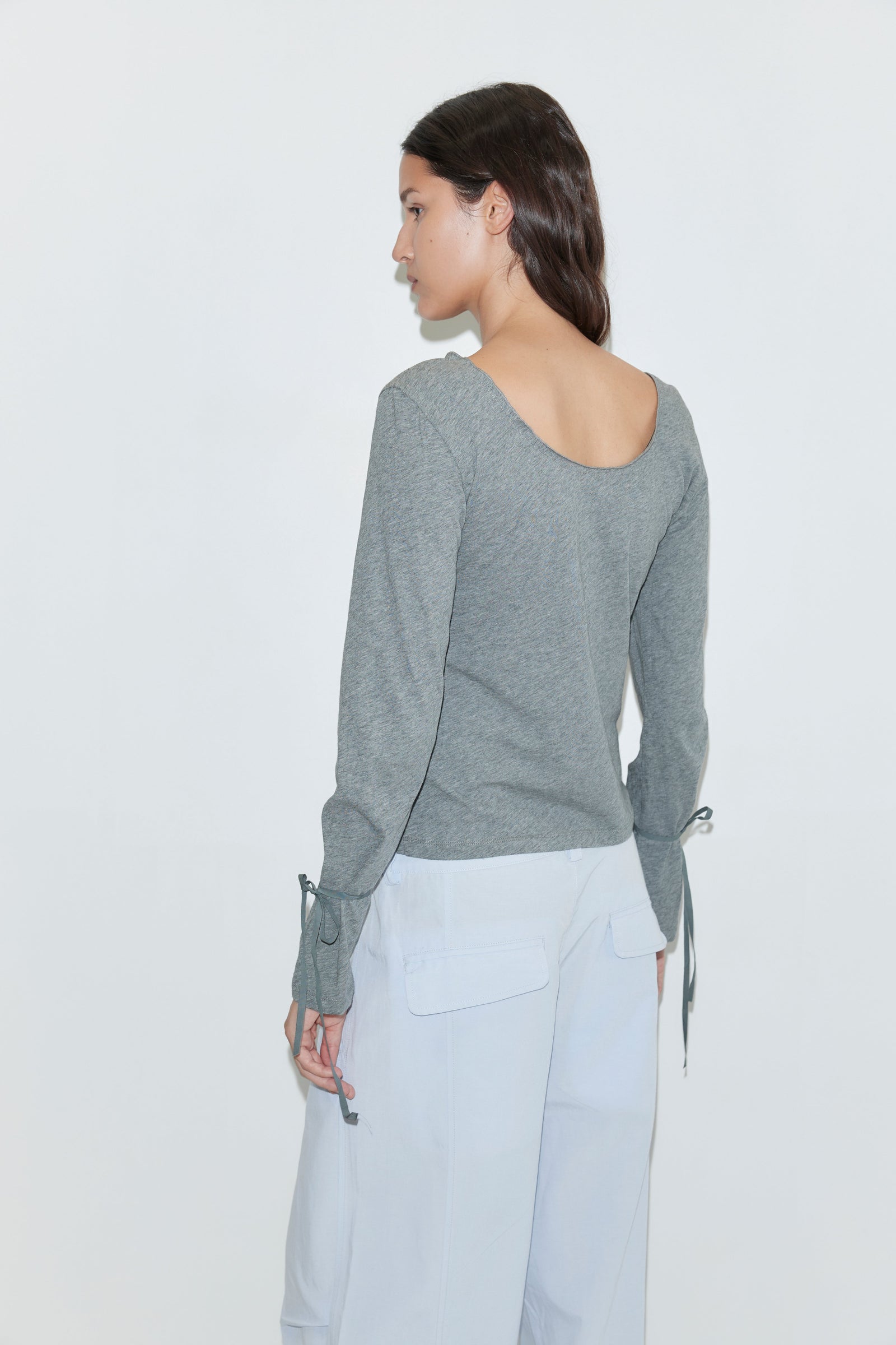 Deiji Studios Panel Leg Pant in Powder Blue – detail view | Peggy Concept Store