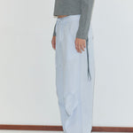 Deiji Studios Panel Leg Pant in Powder Blue – styled with waist tie detail | Peggy Concept Store