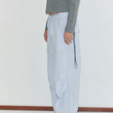Deiji Studios Panel Leg Pant in Powder Blue – styled with waist tie detail | Peggy Concept Store