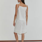 Deiji Studios Pintuck Short in White – back view | Peggy Concept Store