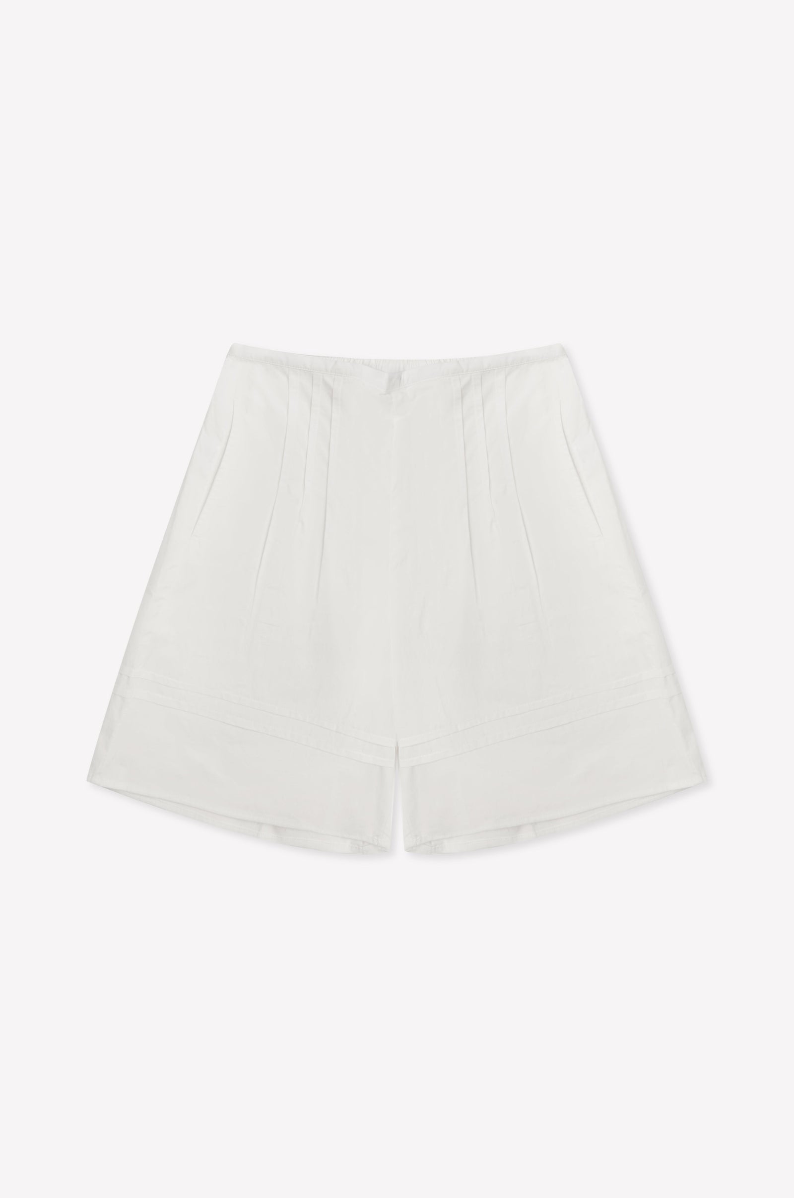 Deiji Studios Pintuck Short in White – flat lay product shot | Peggy Concept Store
