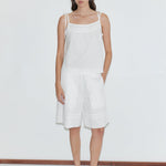 Deiji Studios Pintuck Short in White – front view | Peggy Concept Store
