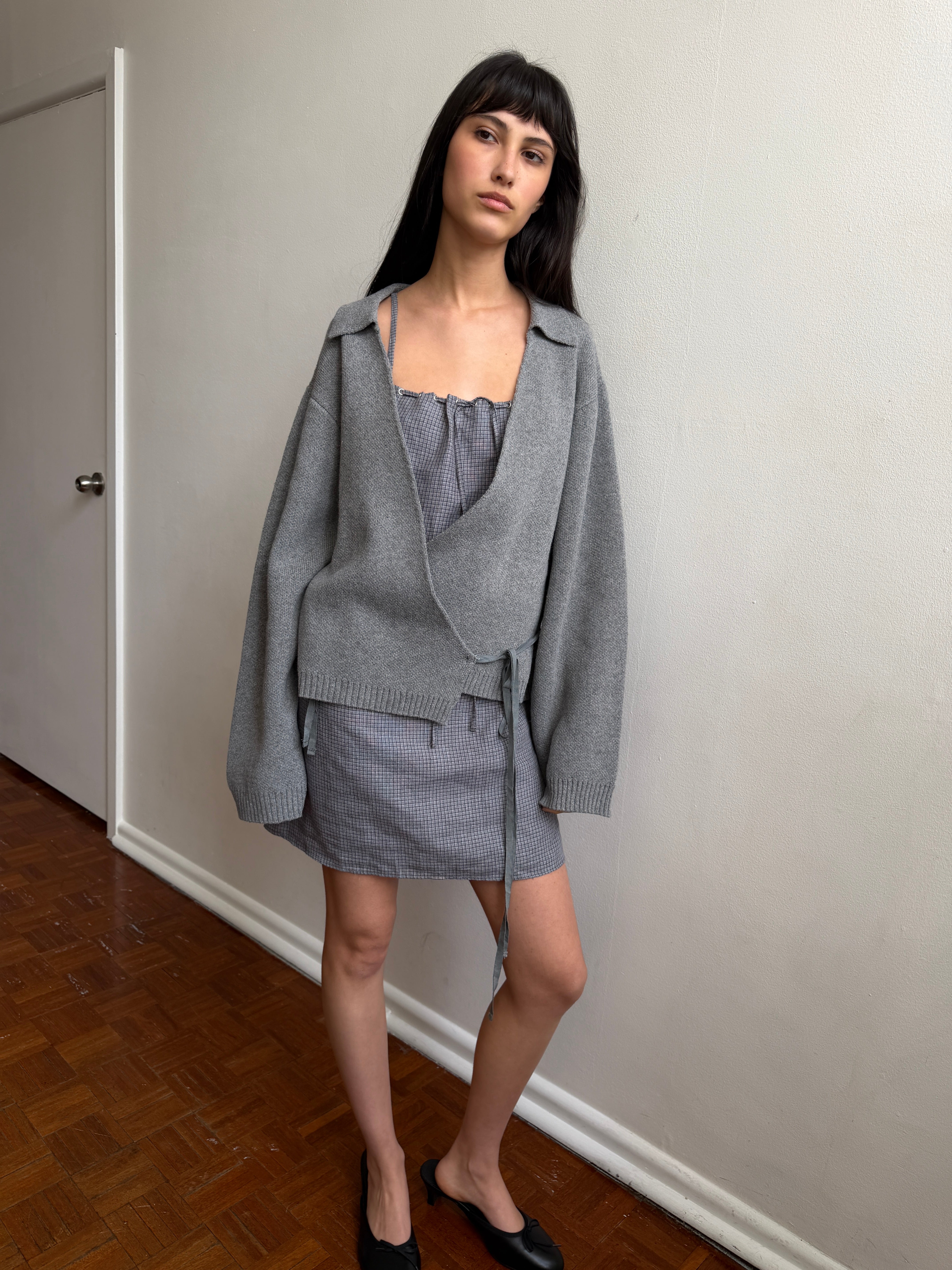 Deiji Studios Wrap Cardigan Grey