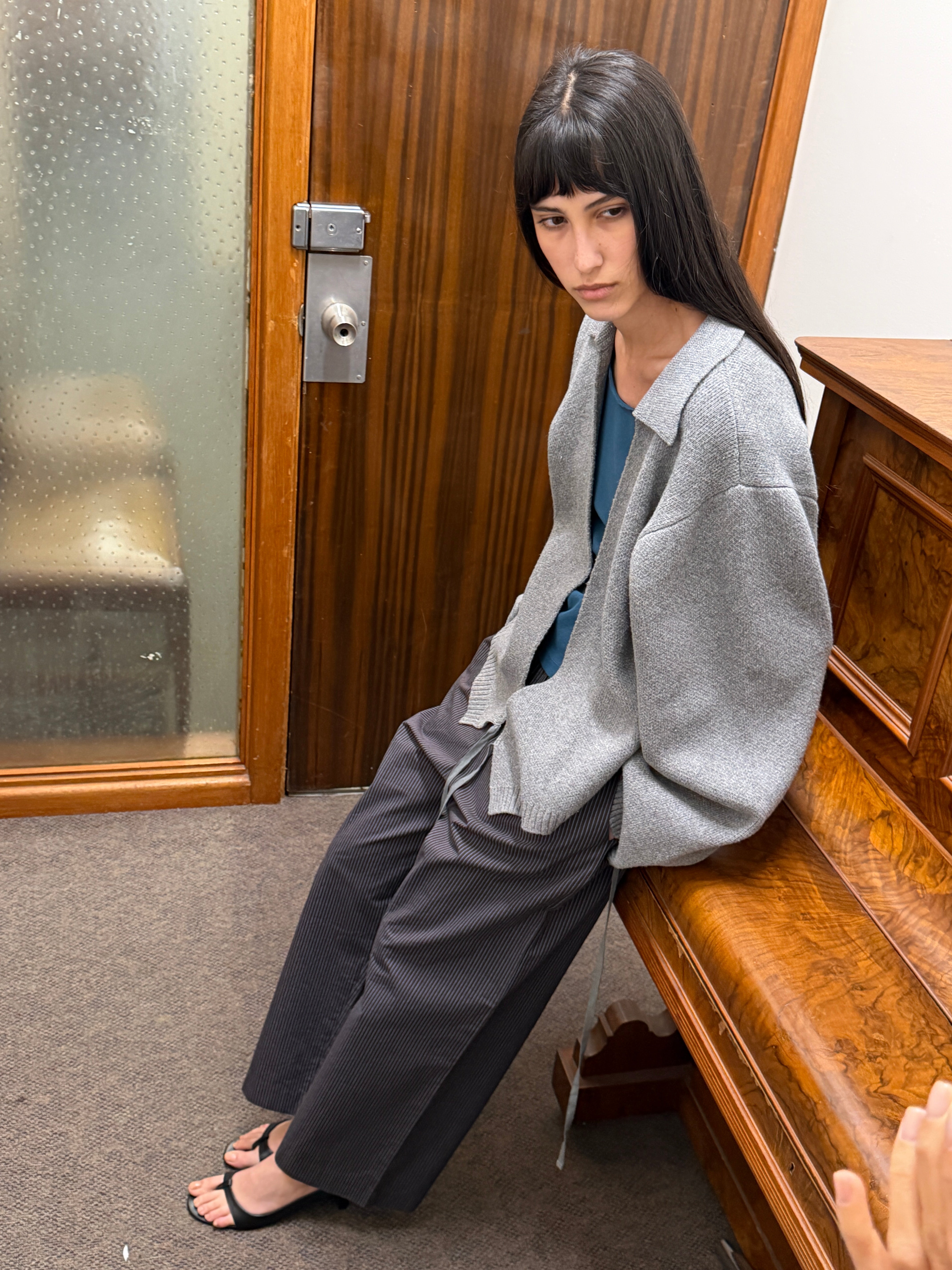Deiji Studios Wrap Cardigan Grey