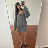 Deiji Studios Wrap Cardigan Grey
