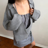 Deiji Studios Wrap Cardigan Grey