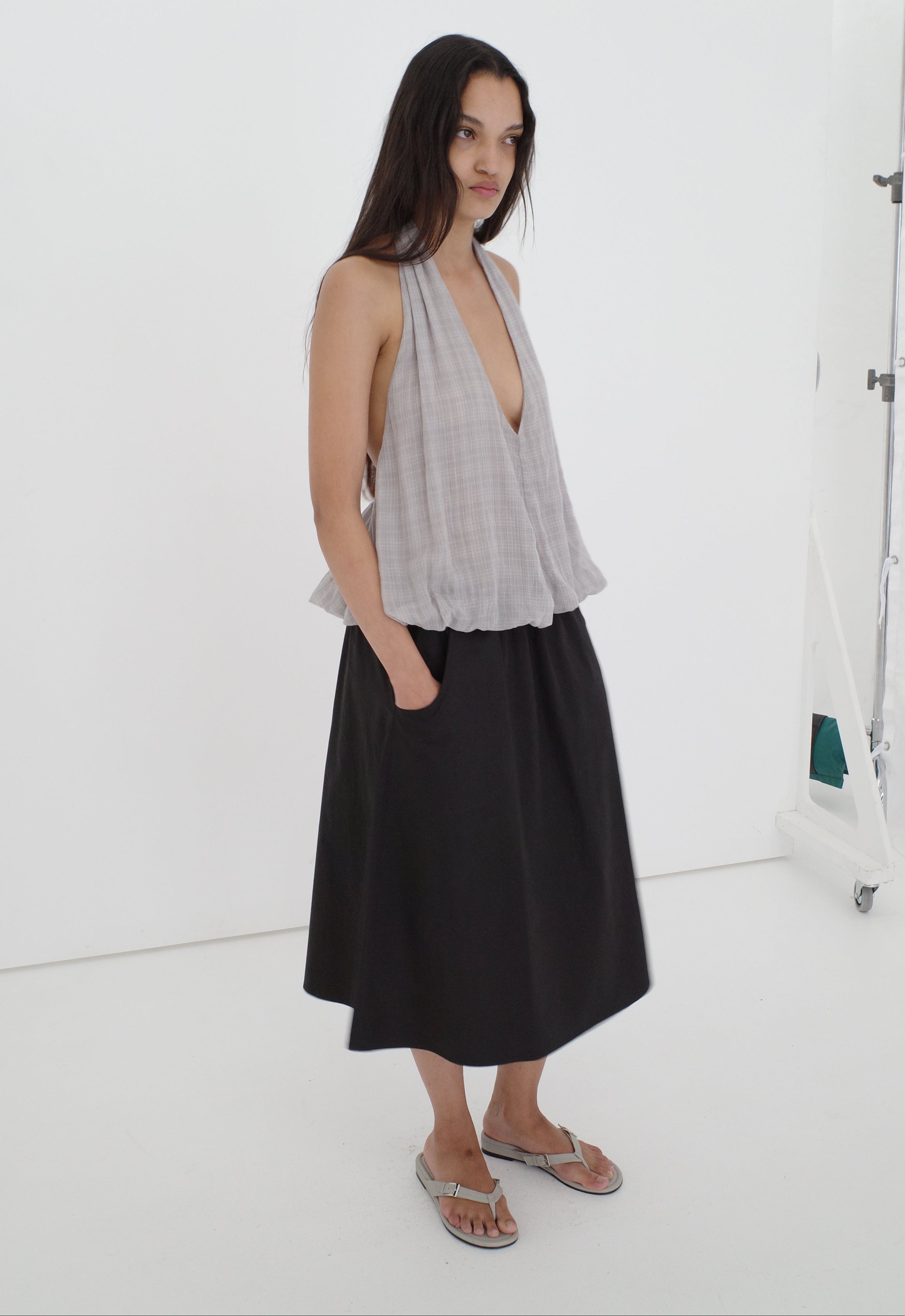Deiji Studios Voile Halter Honey Check