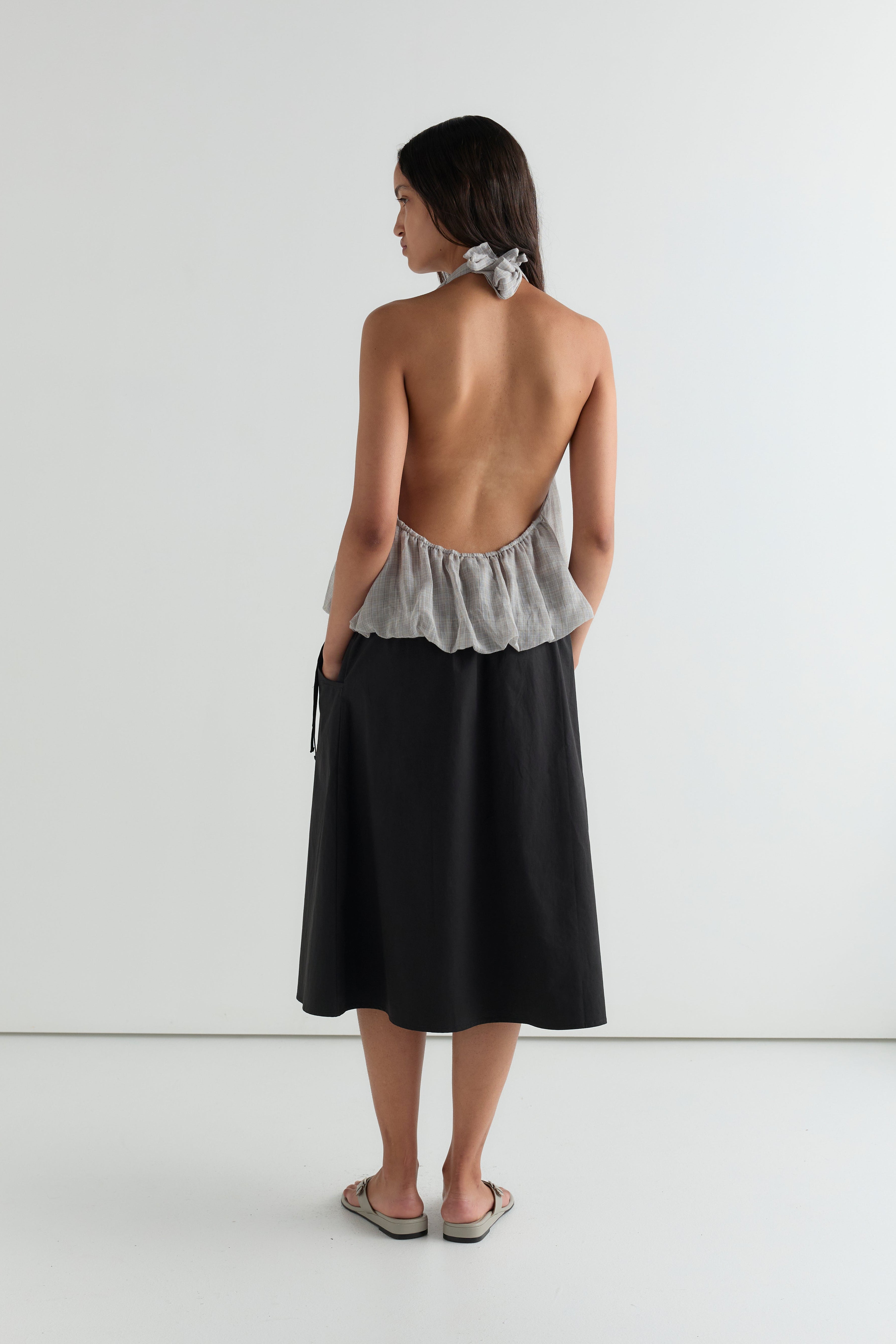 Deiji Studios Voile Halter Honey Check
