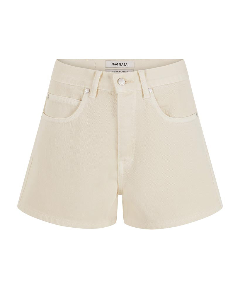 Nagnata Vegetable Dye Bermuda Short Bone White