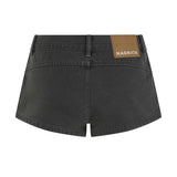 Nagnata Low Rise Micro Denim Short Washed Black back