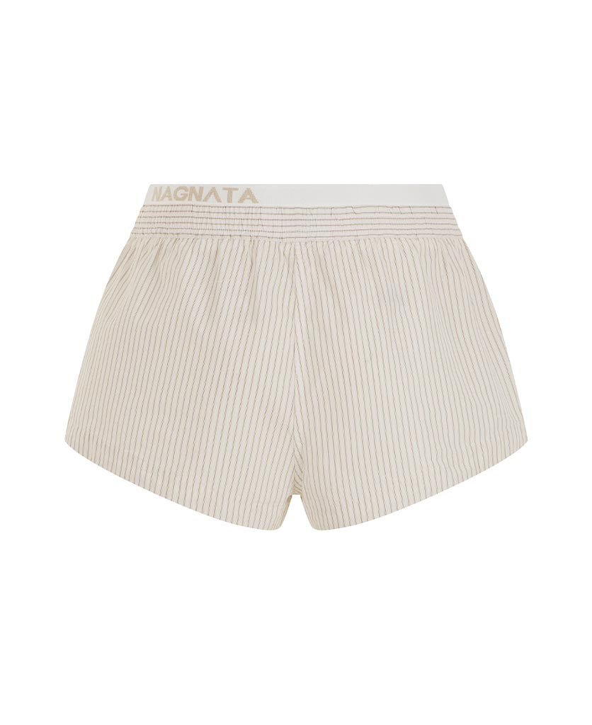 Nagnata Organic Loom Box Knit Short Blanc back