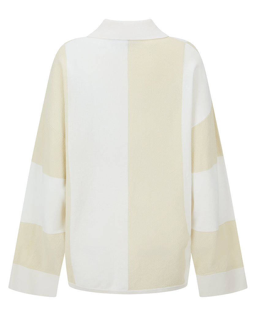 Nagnata Club Stripe Polo Oat back