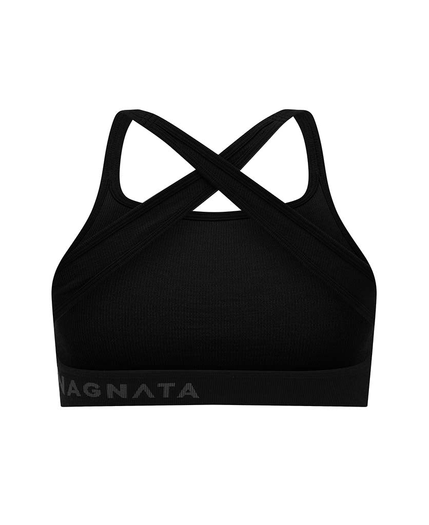 Nagnata Cross Back Wool Bralet Black back