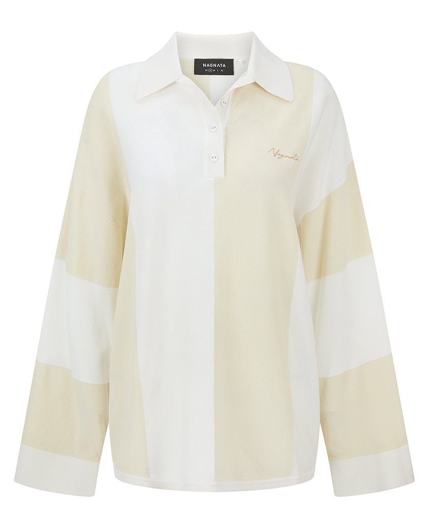 Nagnata Club Stripe Polo Oat