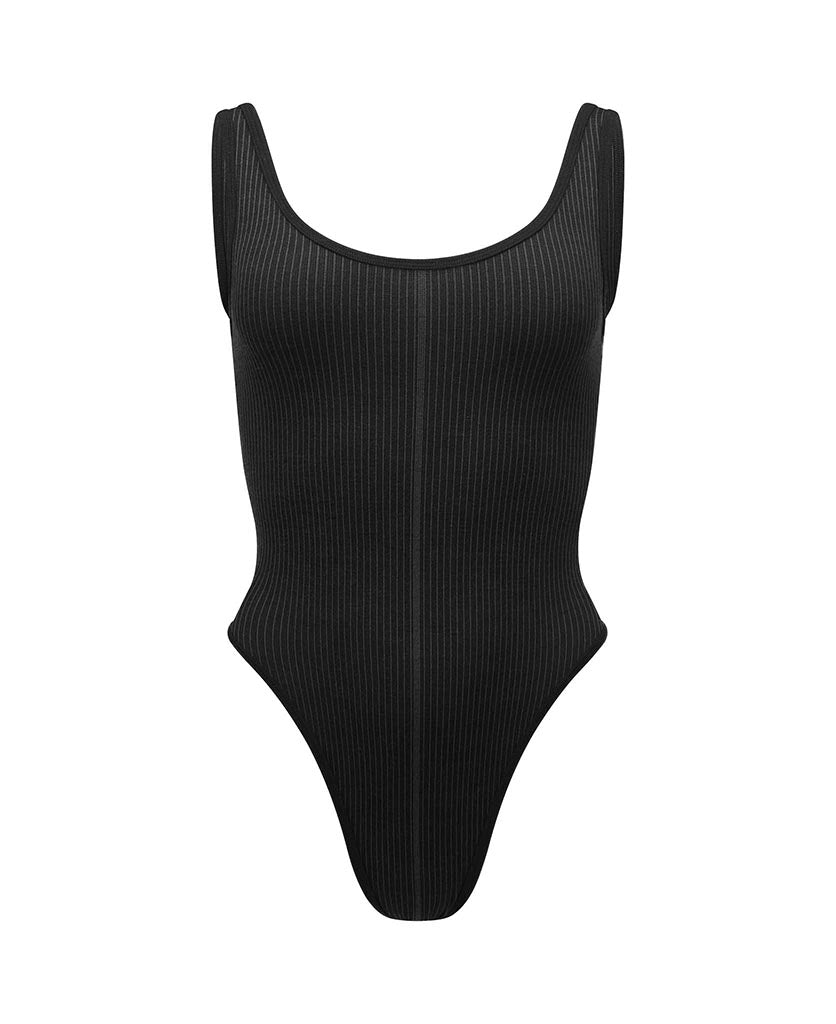 Nagnata Classic Wool Bodysuit Obsidian