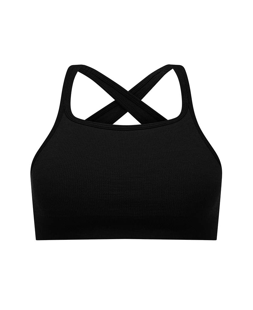 Nagnata Cross Back Wool Bralet Black