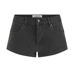 Nagnata Low Rise Micro Denim Short Washed Black
