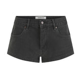 Nagnata Low Rise Micro Denim Short Washed Black