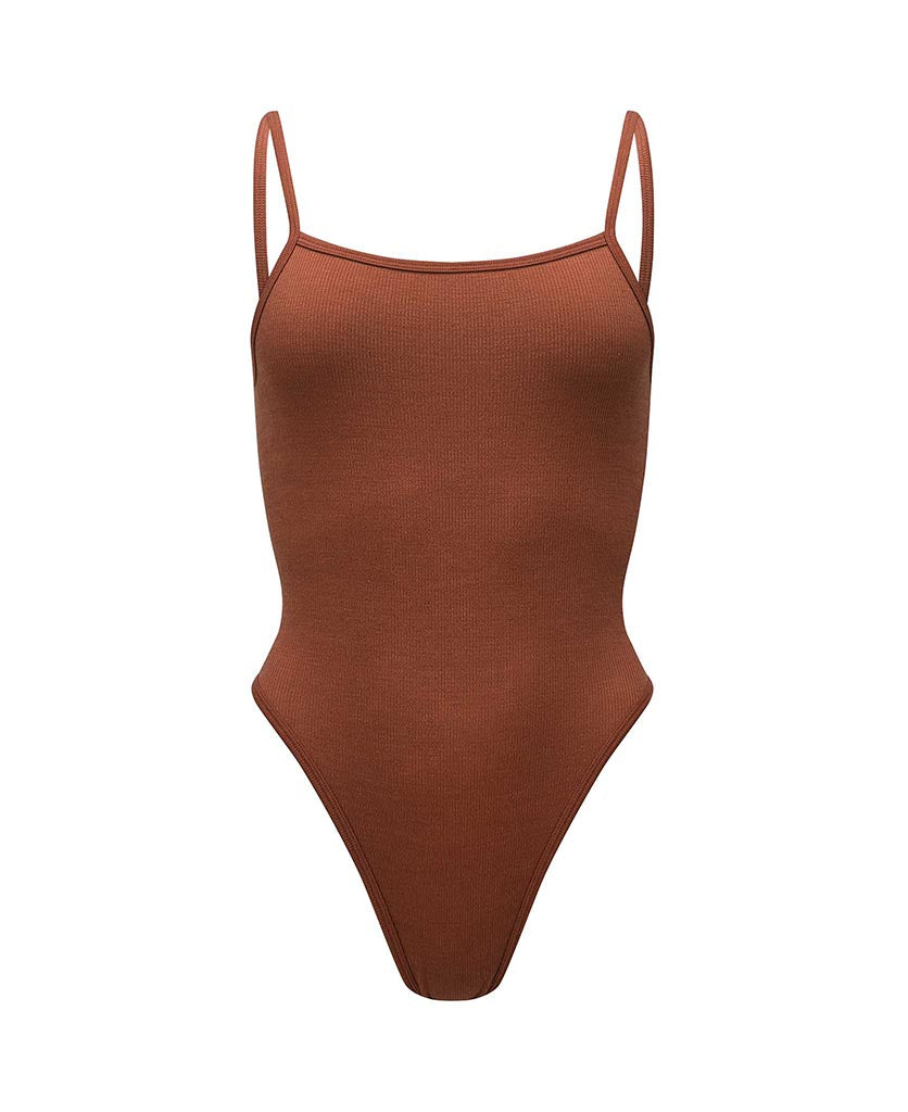 Nagnata Ballet Wool Bodysuit Clay