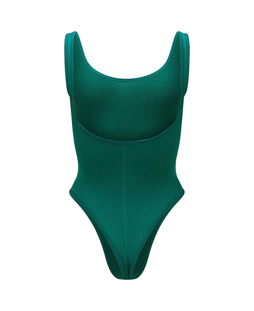 Nagnata Classic Wool Bodysuit Kelp back