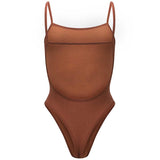 Nagnata Ballet Wool Bodysuit Clay back