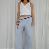 Ease Trouser - Lake Blue Stripe