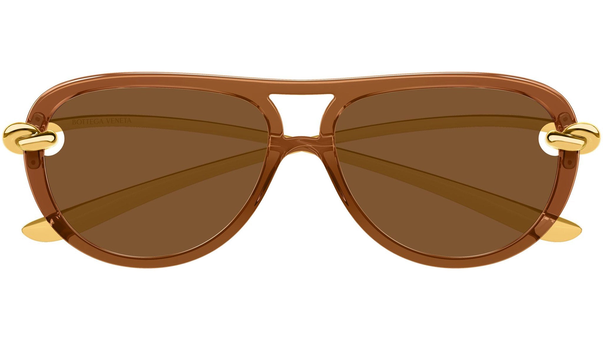 Bottega Veneta BV1418S004 Pilot Sunglasses in Brown