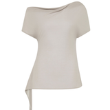 Fine Jersey Off Shoulder Top - Soft Ash