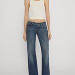 Frame The Gray jean in Tolerate on model
