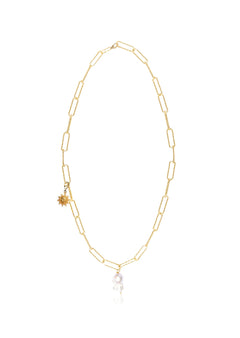 Hermina Athens Sun Mini Clip On Lost Sea Diamond Cut Necklace