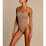 Domino swim - metallic cocoa
