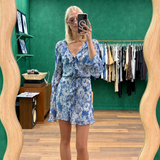Lilia Ruffle Long Sleeve Mini Dress - Daisy Meadow