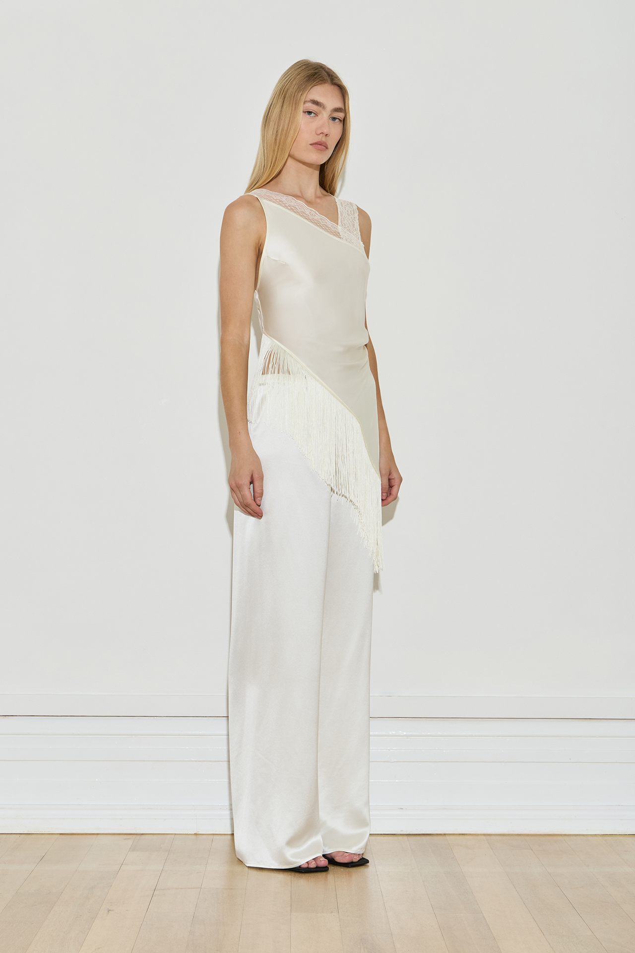 Maison Essentiele Deconstructed Fringe Top Cream