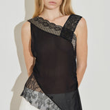 The Deconstructed Lace Top - Black