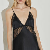 Lace Inlay Dress - Black