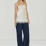 Lace Trimmed Cami - White