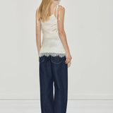 Lace Trimmed Cami - White