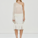 Maison Essentiele One-Shoulder Long Sleeve Top Cream