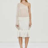 Maison Essentiele One-Shoulder Long Sleeve Top Cream