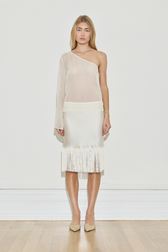 Maison Essentiele One-Shoulder Long Sleeve Top Cream
