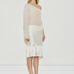 Maison Essentiele One-Shoulder Long Sleeve Top Cream