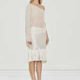 Maison Essentiele One-Shoulder Long Sleeve Top Cream