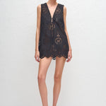 Matteau Broderie Tie Mini Dress Black