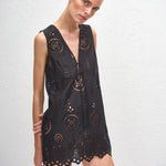 Matteau Broderie Tie Mini Dress Black view 2