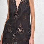 Matteau Broderie Tie Mini Dress Black view 3