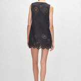 Matteau Broderie Tie Mini Dress Black view 4