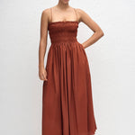 Matteau Shirred Bodice Dress Garnet
