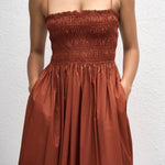 Matteau Shirred Bodice Dress Garnet view 2