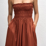 Matteau Shirred Bodice Dress Garnet view 2
